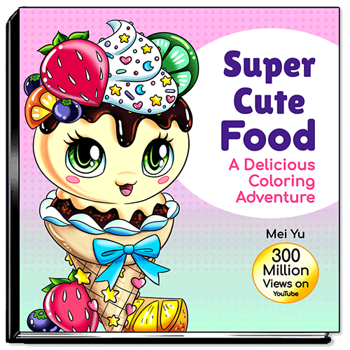 Cover of Super Cute Food: A Delicious Coloring Adventure.