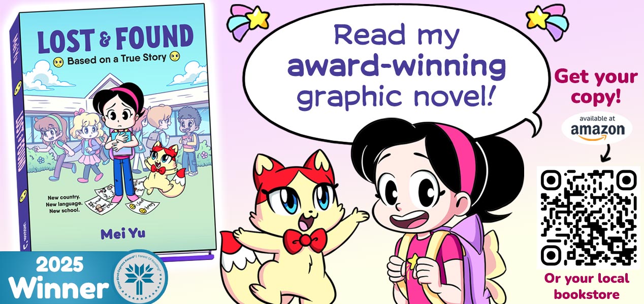 Mei's graphic novel memoir Lost & Found: Based on a True Story