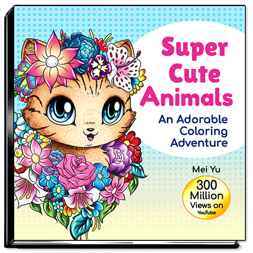 Cover of Super Cute Animals: An Adorable Coloring Adventure.