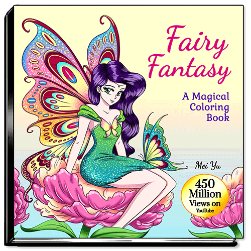 Cover of Fairy Fantasy Coloring Book by Mei Yu.
