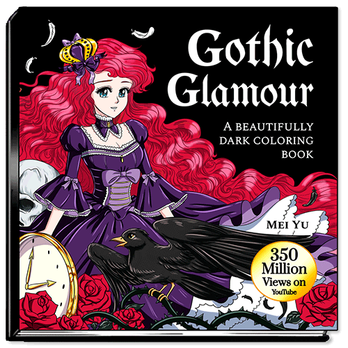 Cover of Gothic Glamour: A Beautifully Dark Coloring Book.