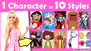 Video thumbnail for a Draw 1 Character in 10 Styles Art Challenge.