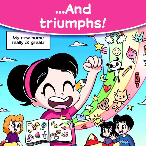Panel image from Lost & Found graphic novel memoir by Mei Yu.