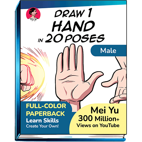 Cover of Draw 1 Hand in 20 Poses (Male).