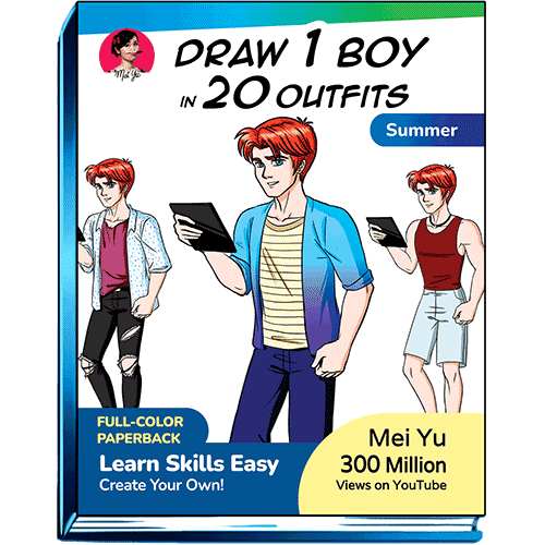 Cover of Draw 1 Boy in 20 Outfits - Summer.