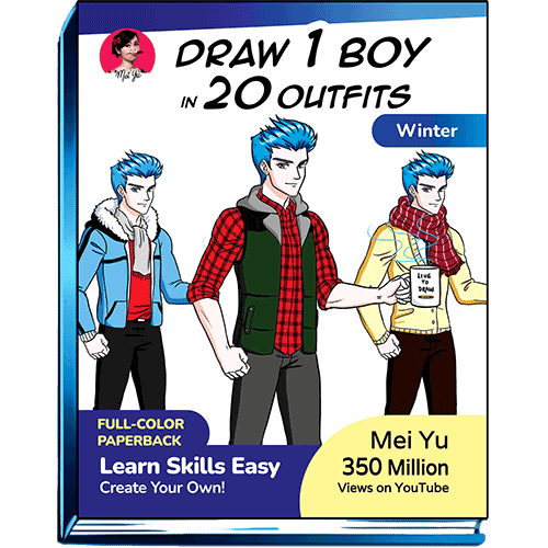 Cover of Draw 1 Boy in 20 Outfits - Winter.