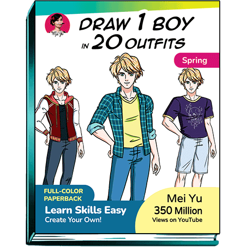 Cover of Draw 1 Boy in 20 Outfits - Spring.