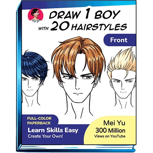 Cover of Draw 1 Boy with 20 Hairstyles (front view).