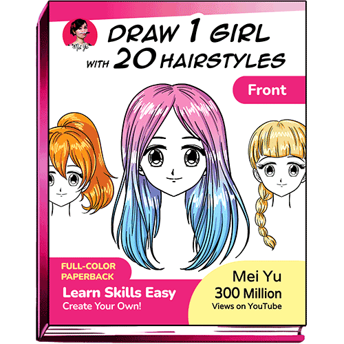 Cover of Draw 1 Girl with 20 Hairstyles (front view).