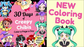 Mei Yu's new coloring book, 30 Days of Creepy Chibis, is now available!