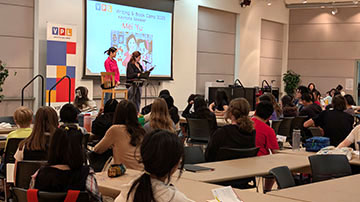 Mei Yu at VPL's Writing and Book Camp 2025 as the keynote speaker.