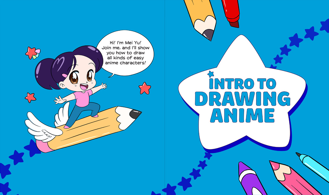 Draw with Mei preview pages: intro chapter spread.