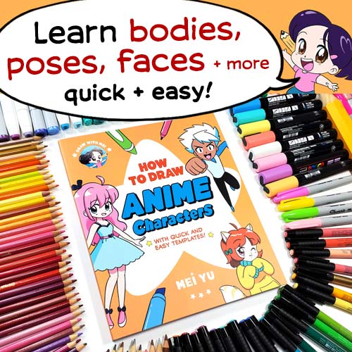 Learn to draw bodies, poses, faces, and more quick and easy with Draw with Mei: How to Draw Anime Characters!
