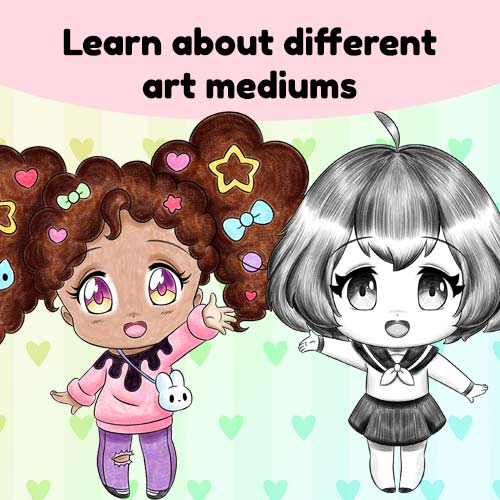 Learn about different art mediums, like crayons, colored pencils, and pencils!