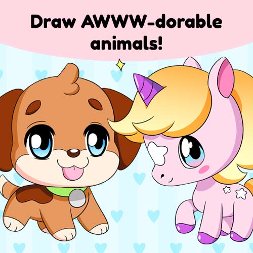 Learn how to draw cute chibi animals!