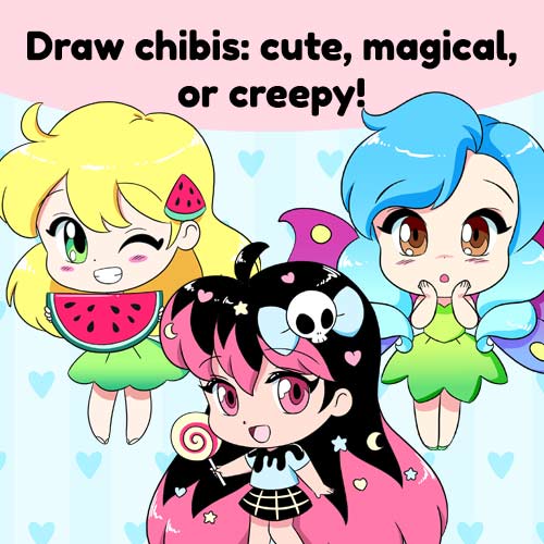 Draw chibis cute, magical, or creepy!