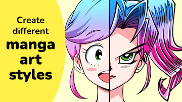 Learn how to draw manga characters and different art, cartoon, and comic styles.