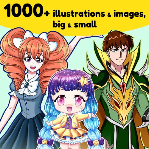 Over 1,000 illustrations and images, including characters for inspiration.