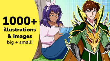 Over 1,000 illustrations and images, including characters for inspiration.