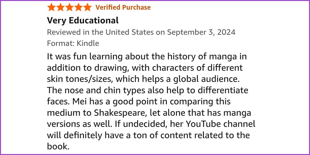 Review for Mei Yu's how to draw manga book, Manga Drawing School.