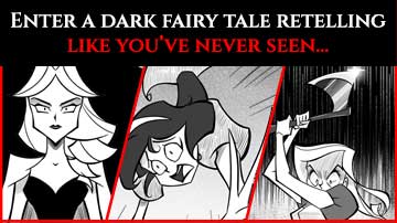 Teaser images from Scary Fairy Tales #1: Snow White and the 7 Sins by Mei Yu and Shawn Yu, sibling creators.