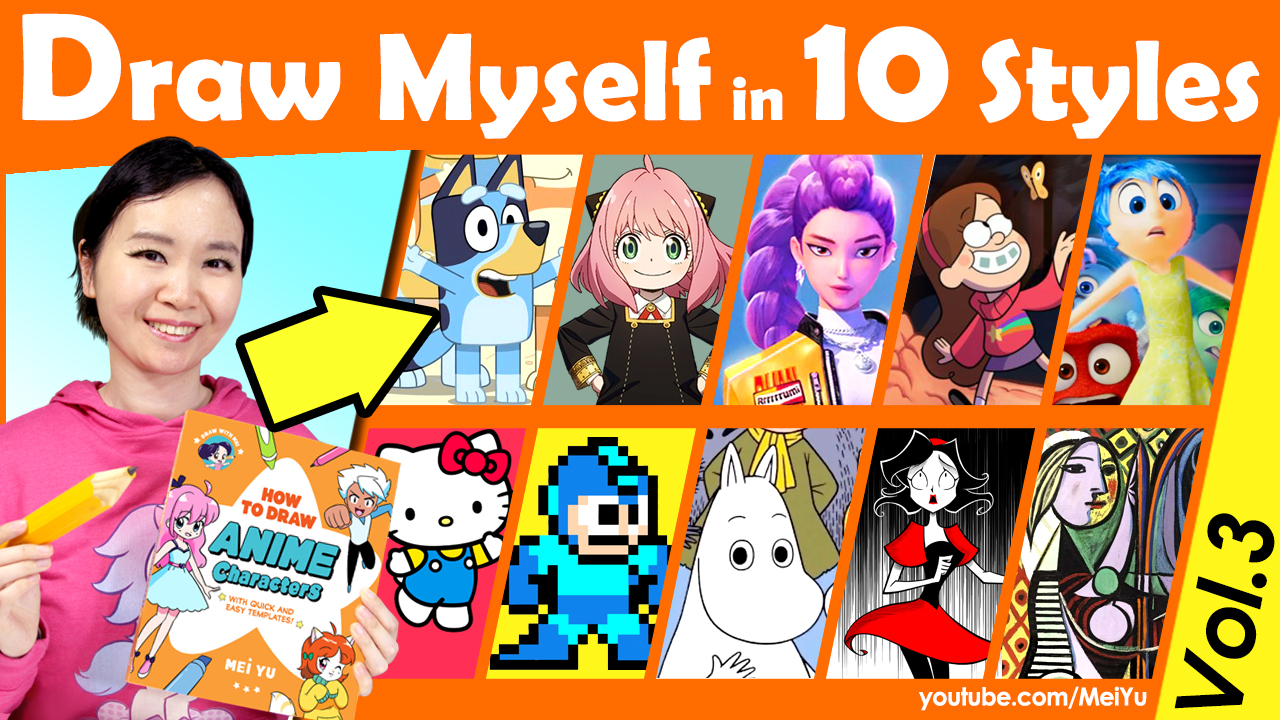 Video thumbnail for Mei Yu's Draw Myself in 10 Art Styles: Volume 3 art challenge video.